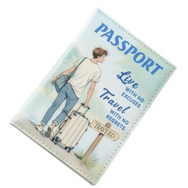 Passport Cover - PU Leather Passport Holder | Waterproof Wallet Credit Card Slots Boarding Pass Pocket for Men Women Kids Couples, Blue, Single person, Unisex