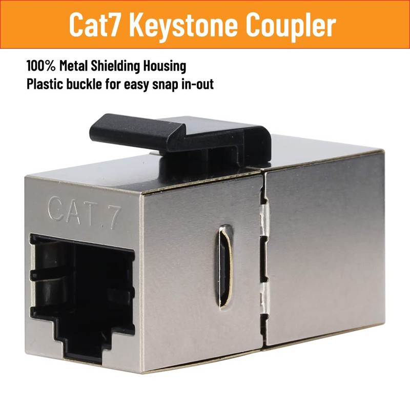 YOEMELY Cat7 Keystone Wall Plate 4 Port, 1 Gang RJ45