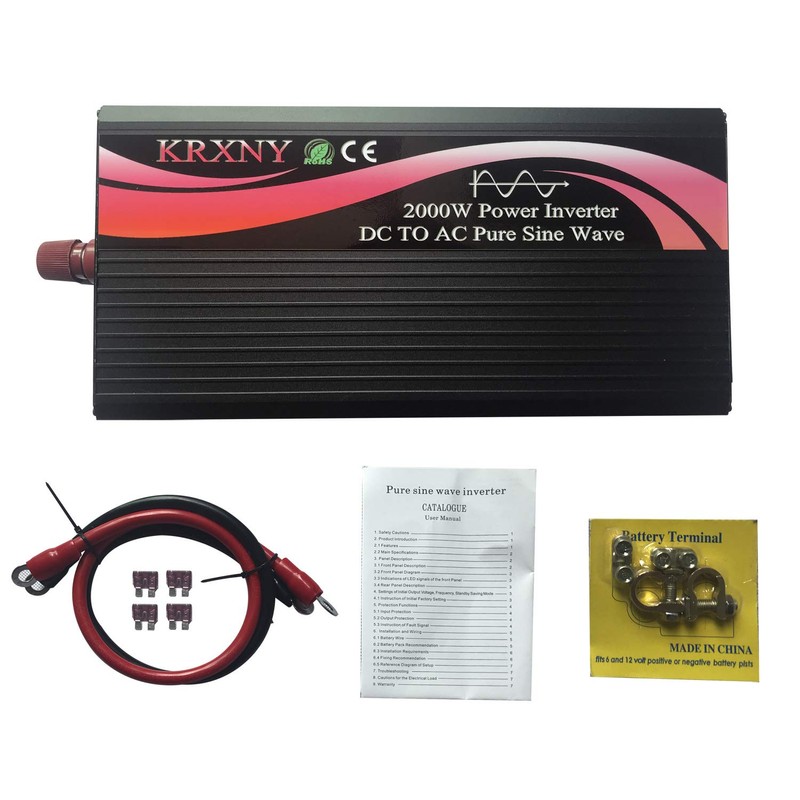 KRXNY 2000W Pure Sine Wave Power Inverter 12V DC to