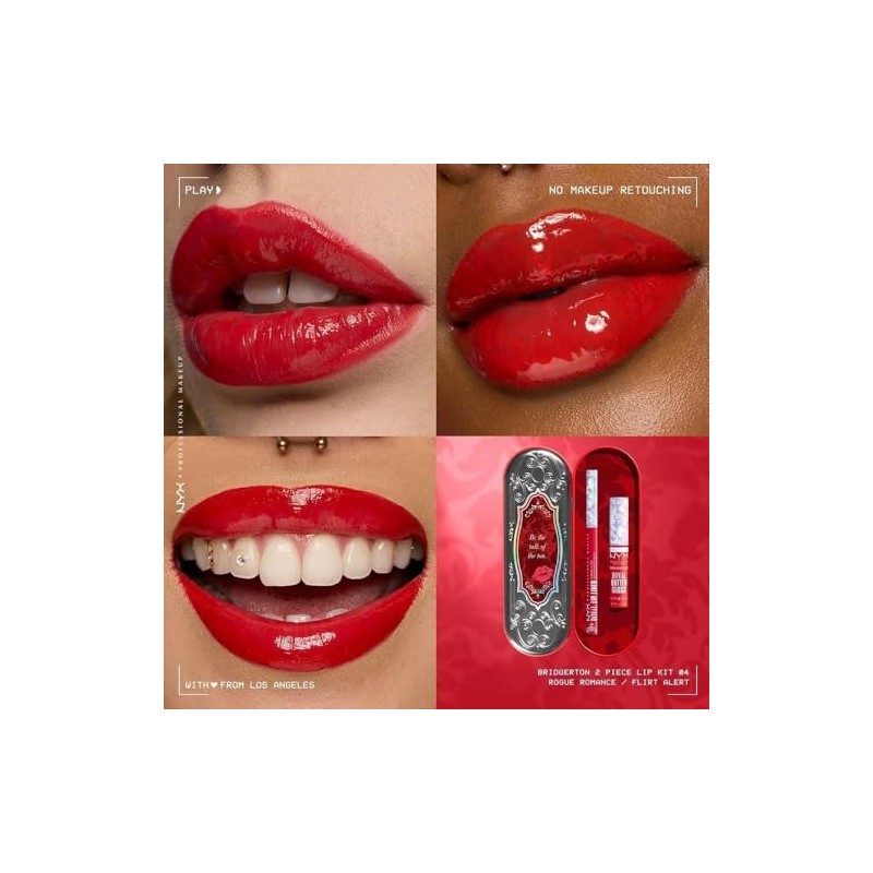 Nyx Professional Makeup, Bridgerton Kit de Labios Tonos Rogue Romance