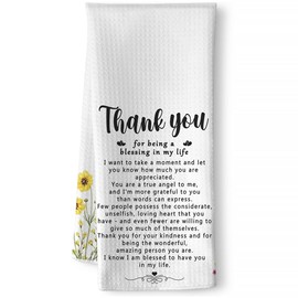 Iznomo Thank You Gifts - Decorative Kitchen Hand Towels with Thankful Messages, Inspirational Creative Presents for Family Member, Friends, Colleagues, Seniors, Supervisors and Mentors