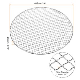 HARFINGTON Round Cooking Rack 16-inch 201 Stainless Steel Cross Wire Barbecue Grill Net with 20mm Legs for Cooking Baking Steaming BBQ