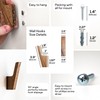 THEHRDWOOD Wood Wall Hooks - Set of 4 - Dark
