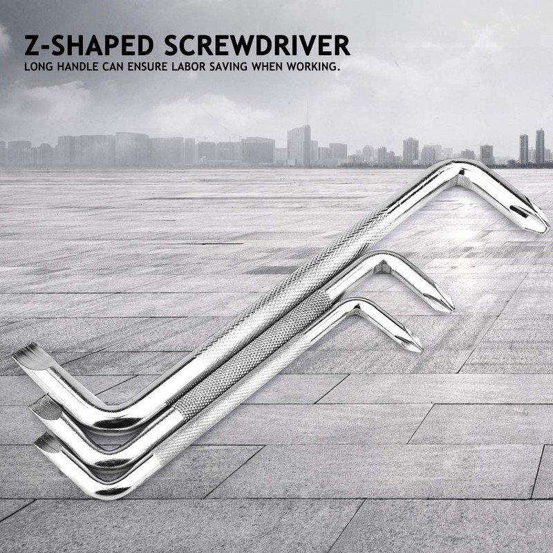 3Pcs Offset Screwdriver Set Right Angle Double Head Z-Shaped Offset