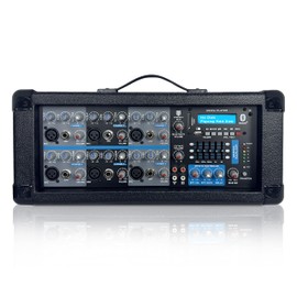 PRORECK MX16 6-Channel 2000w Professional Audio Mixer with USB Interface, Bluetooth, Effect Controller, 15V Phantom Power. Ideal for Studio Recording, Live Performances, DJs, Bands, Party, Wedding
