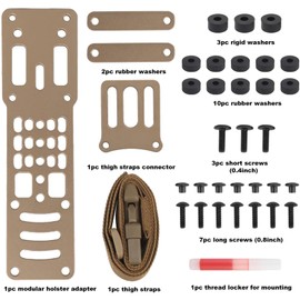 Drop Leg Holster Adapter Duty Belt Accessories for QLS Kit,Adjustable Modular Holster Adapter with Thigh Strap Compatible Safariland QLS/G-Code/Blackhawk for Tactical