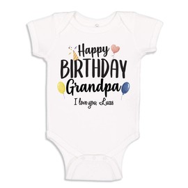 Happy Birthday Grandpa Baby Bodysuit Infant One Piece 24 mo White