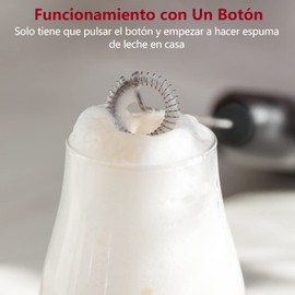 EMAGIE Espumador de Leche Eléctrico - Batidor de Café Agitadores de Bebidas Mini Batidora de Leche Espuma Milk Frother Mezclador de Acero Inoxidable para Espumar Leche Huevos Agitación para Cocina Hogar