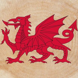 CafePress Welsh Dragon Rustic Wood Ornament, 3"x3.25"