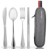 Travel Utensils with Case, Quatish Portable Silverware Set for Work,