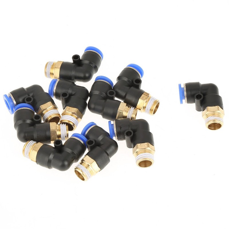 10Pcs Pneumatic Elbow Quick Connector Air Fittings Adapter 8mm Diameter