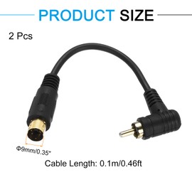 sourcing map S Video Cable 0.46ft, 4 Pin S-Video Male to RCA Male Straight Composite Adapter Converter Transfer for TV Receiver Monitor