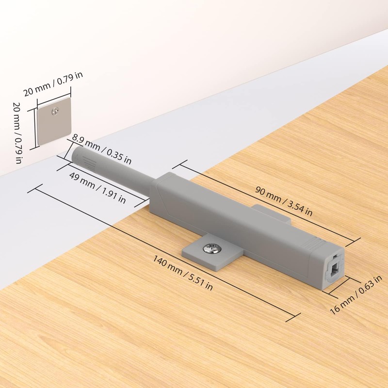 zalati Slide Latch Open Silent Closer for Cupboard Drawer Wardrobe