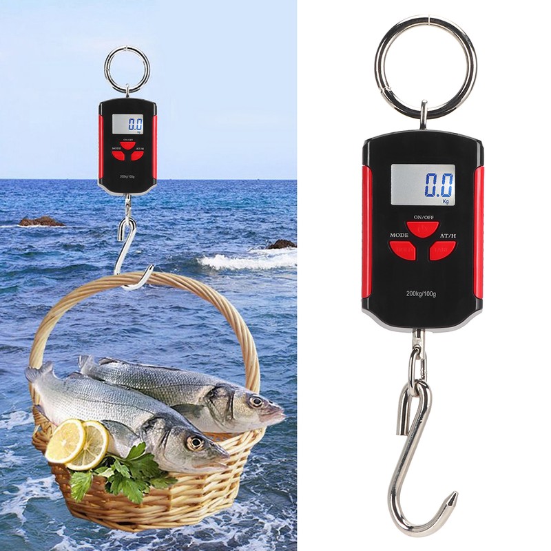 Portable Electronic Hanging Scale Digital LCD Backlit Display kg/lb/JIN 200KG