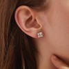 M olurgor Stud Earrings: Square, Screw Back, Princess Cut CZ