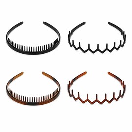 4 PCS Diademas Zigzag para Mujer y Hombre Diadema de Plástico para Correr.