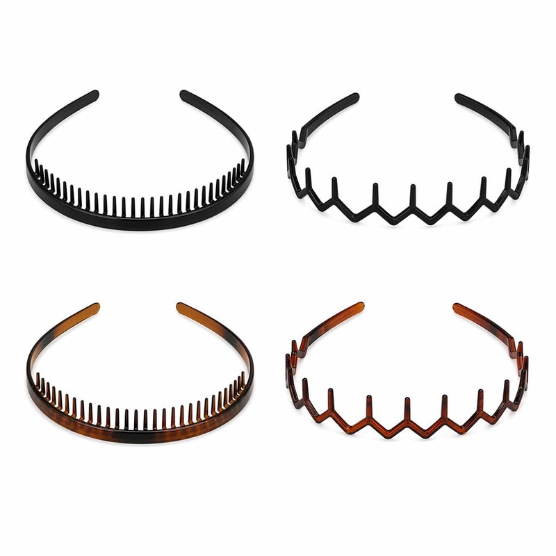 4 PCS Diademas Zigzag para Mujer y Hombre Diadema de