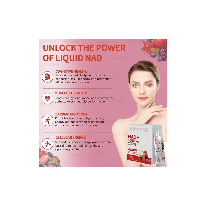 Gwynne Nad 1000mg 30 Unidad Con Resveratrol Pqq