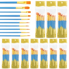 Bouiexye Blue Paint Brushes Set 100 Pcs Watercolor Brushes for Acrylic Painting Oil Miniature Detail Depiction Artist Professional Painting Set