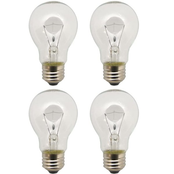 Toyo Lighting & Technology General Incandescent Bulbs (Clear) 60W Shape 4 Pack Set (4 Bulbs Set), E26 Base, TC-L100V54W, 1P - Set of 4