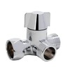 NearMoon Brass G1/2" 3-Way Shower Arm Diverter Valve for Dual Shower Head Combo, Connects Hand Shower and Fixed Spray Head Bathroom Component (Chrome Finish)