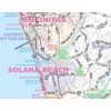 Greater SAN DIEGO California Wall Map Plain *Laminated* SMALL 24"x36"