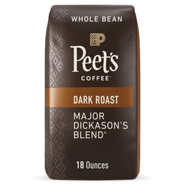 Peet's Major Dickason's Blend Dark Roast Whole Bean Coffee 18 Ounce Bag
