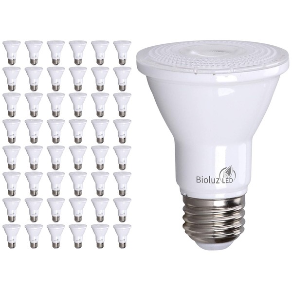 Bioluz LED PAR20 LED Bulbs 3000K 90 CRI 5.5W = 75W Replacement Soft White Dimmable Spot Light Bulb E26 Base 40 Degree Beam Angle UL Listed & Title 20 48-Pack