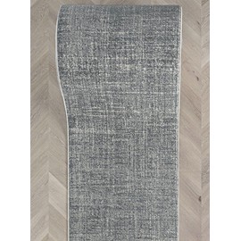 Well Woven Custom Size Hallway & Stair Runner- Velluto Como Ivory Grey 27 Inches x 2 Feet (27" x 2' Runner) Rug - Soft, Minimalist Elegance, Tweed Tonal Colors - Looped Pile, Stain-Resistant