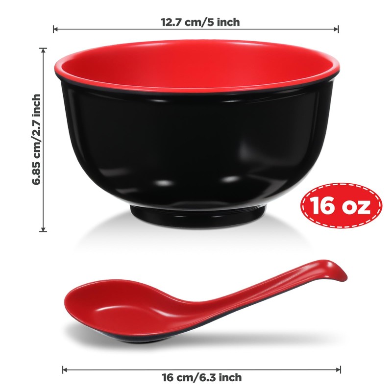 Nodaaiie 10 Pack Miso Soup Bowl Set with Spoons, 16