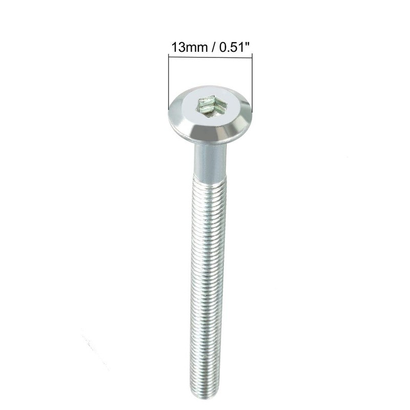 sourcing map M6x70mm Furniture Bolts Hex Socket Screws 50mm Thread