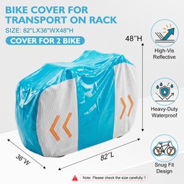Bike Cover for Transport on Rack,15Mil Thickness PE Material,Elastic Straps