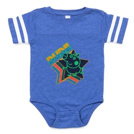 CafePress George Pig Dude Cute Infant Baby Football Bodysuit Royal Blue