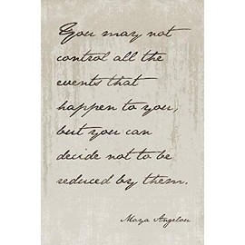 Keep Calm Collection Maya Angelou - You May Not Control All The Events That Happen To You, motivational poster
