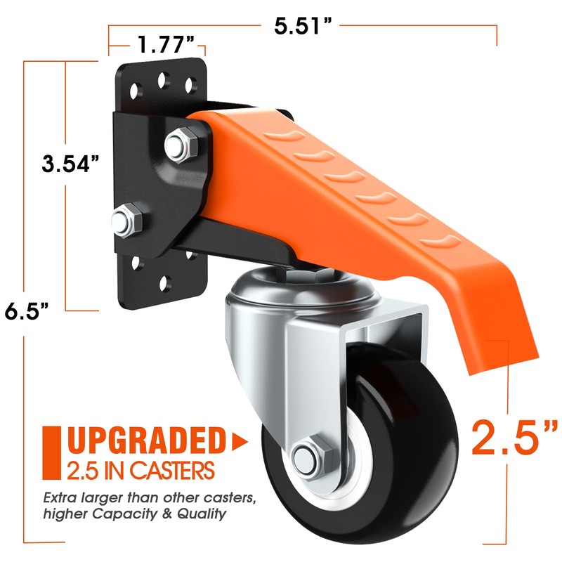 Ronlap Workbench Casters Wheels Kit 660 Lbs Capacity Retractable Casters