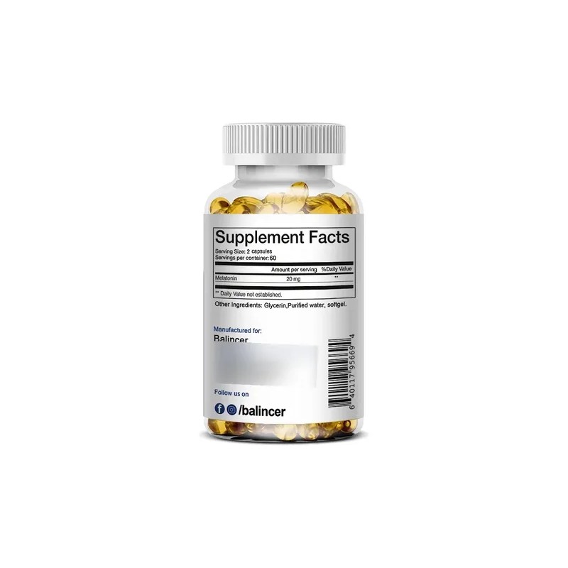 Balincer Suplemento De Melatonina 20 Mg/ración, 120 Cápsulas