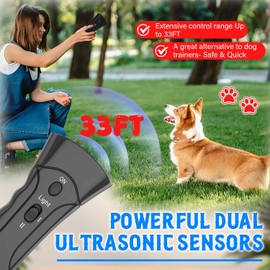 WEIMEIH Anti Barking Device for Dogs, Ultrasonic Dog Barking/Sonic Deterrents Device, 3 in 1 Handheld Waterproof Dog Training/Barking Control Device, Safe Frequency Anti Bark Stopper for Most Dogs