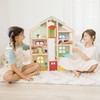 Melissa & Doug Wooden Hi-Rise Dollhouse with 15 Furniture Pieces,