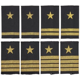 BENECREAT 4 Pairs 4 Styles Professional Uniform Epaulets, Uniform Bars Epaulets, Public Security Star & Gold Stripes Shoulder Boards for Military Insignia Sliders Cosplay Costume
