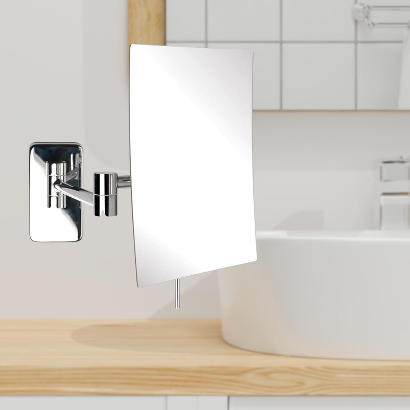 JERDON Wall Mount Makeup Mirror with 5X Magnification - 8.75”