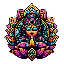 After Dark Crafting Namaste mandala Indian prayer design waterproof vinyl sticker decal - many sizes - 4 inches