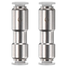 M METERXITY 1/4" OD Check Valve, Nickel Plated Brass Push to Connect Fitting One Way Check Valve for Tire Pump/Aquarium Air Pump/Gas Pipeline, Quick Release Fitting [Silver Grey]