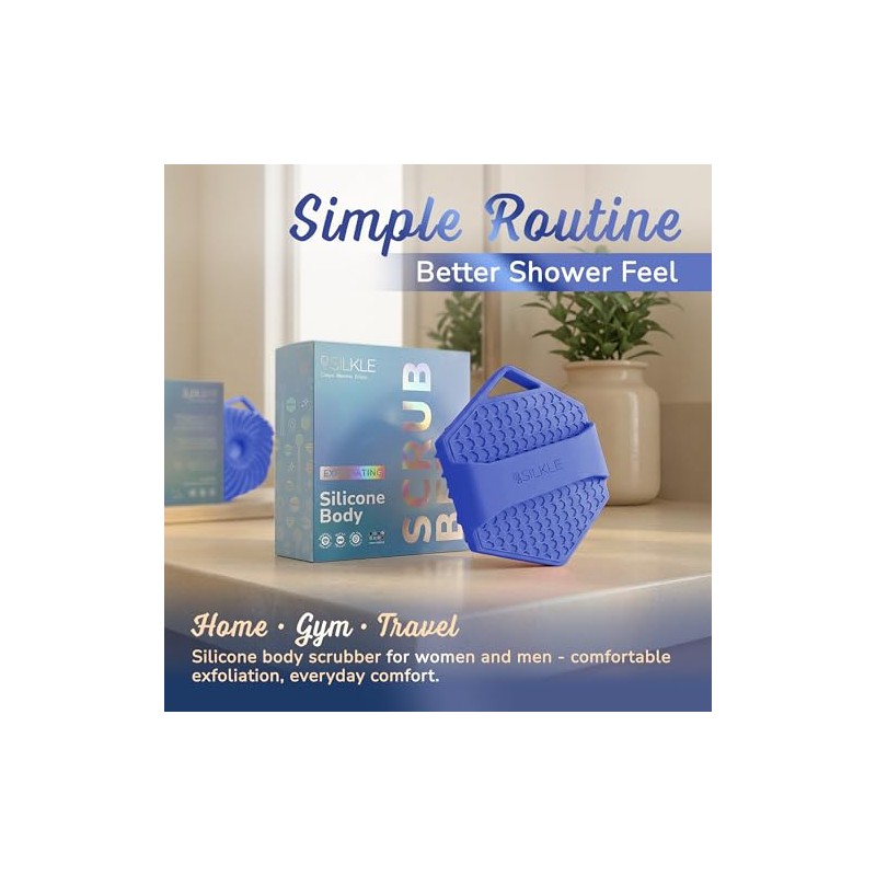 Silkle Exfoliante Corporal Silicona Cepillo Baño Limpiador Piel Esponja Ducha