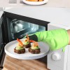 candlechoice 2 Pack Oven Mitts Non-Slip Silicone Cotton Heat Resistant