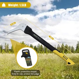 ZEUSTR 20" Hookaroon, Non-Slip Grip Handle, 120° Angled Blade, Log Pick and Landscaping Tool