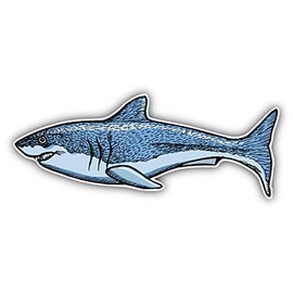 JJH Inc Magnet Shark Hand Drawn Flexible Vinyl Magnet Waterproof Car Magnetic Bumper Sticker 5"