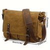 Mens Waxed Canvas Messenger Bag Shoulder Satchel Leather Crossbody Bag