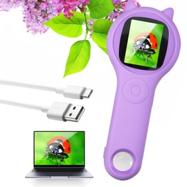 Microscope for Kids, Portable Digital Pocket Mini Microscope, Purple Handheld Digital Microscope Magnifying Glass Kids, Educational Microscope Science Experiment Toy for Age 3-12 Boys Girls
