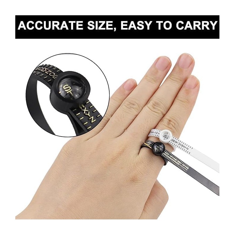 2 Pcs Adjustable Ring Sizer UK – Ring Measurement Tool