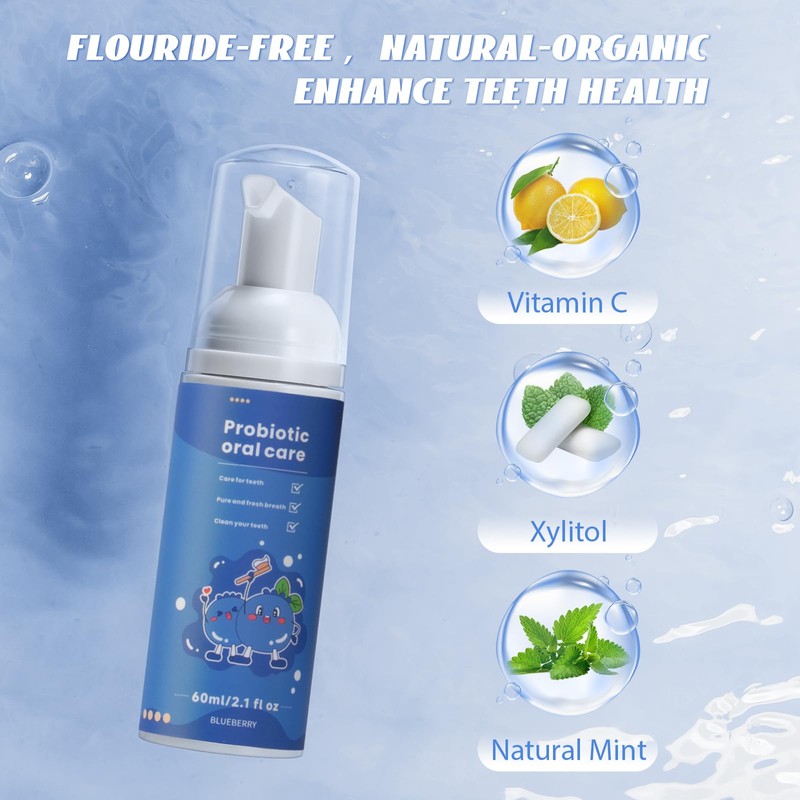 Fluoride Free Foam Kids Toothpaste - Natural Teeth Clean and